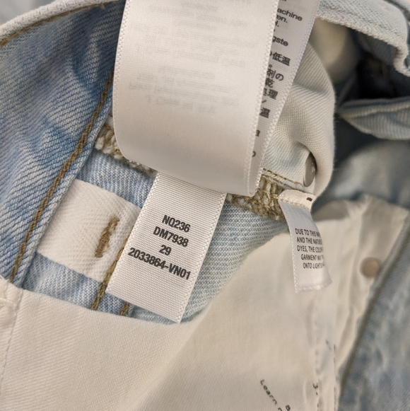 MADEWELL Jean Shorts Women Size 29 The 90s Mid-Length Denim Raw Hem - Picture 7 of 14